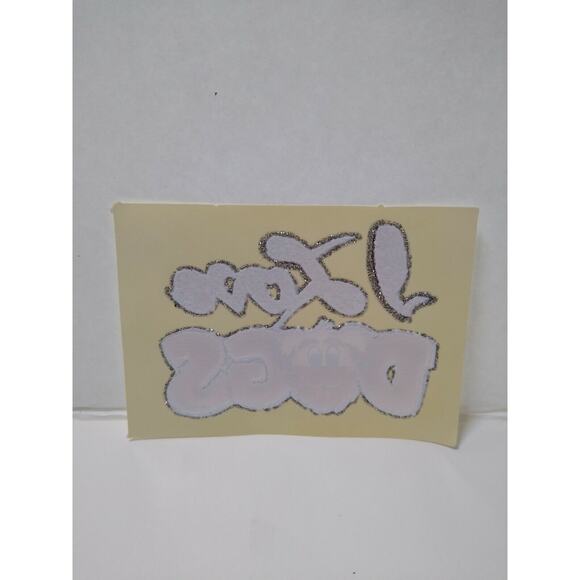 I Love Dogs Screamin Gleamin Glitter Iron-On Decal Donruss Vintage Original Cool - Picture 2 of 3
